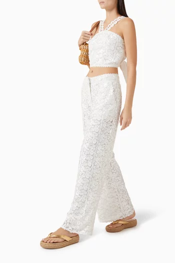 Aviva Sequin-embellished Pants