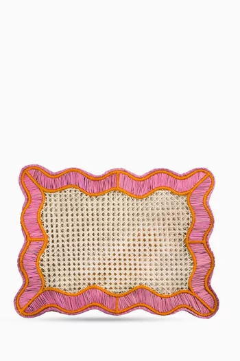 مفرش أطباق مستطيل بحواف مموجة