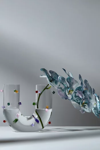 مزهرية جويل بتصميم حرف U زجاج