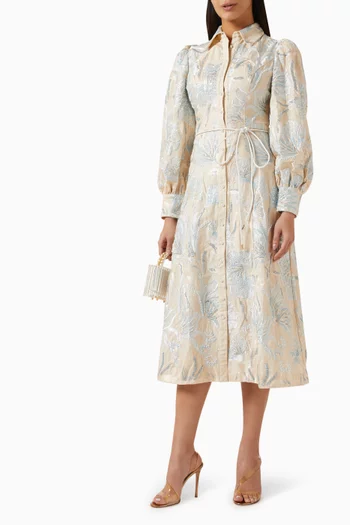 فستان نيا بنمط قميص مزين بتطريزات