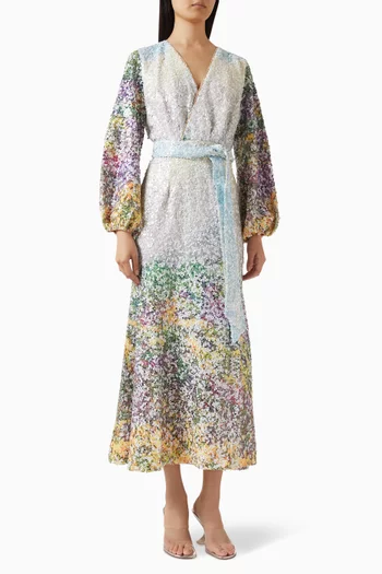 فستان سهرة اردين مطرز بالترتر