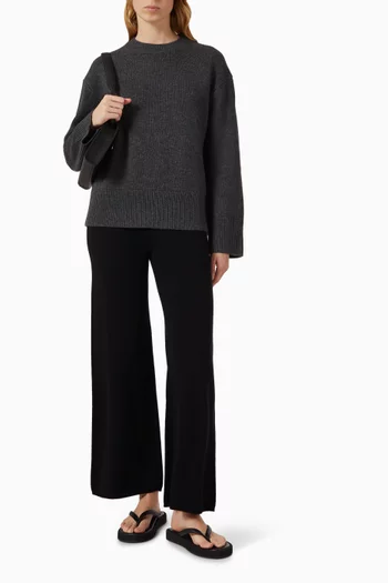 Wide-leg Pants in Wool-cashmere