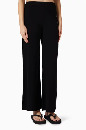 Wide-leg Pants in Wool-cashmere