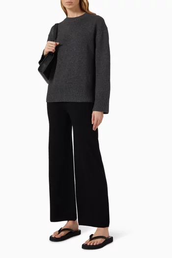 سترة بفتحة رقبة مستديرة صوف وكشمير