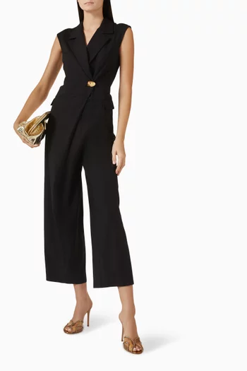 جمبسوت بفتحة رقبة على شكل V مزيج فيسكوز