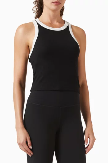 تي شيرت كيكي بلا أكمام نسيج مضلع