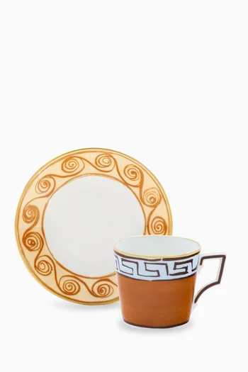 Luna Coffee Cup & Saucer in Porcelain, Set of 2