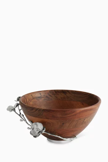 Orchid Salad Bowl in Wood