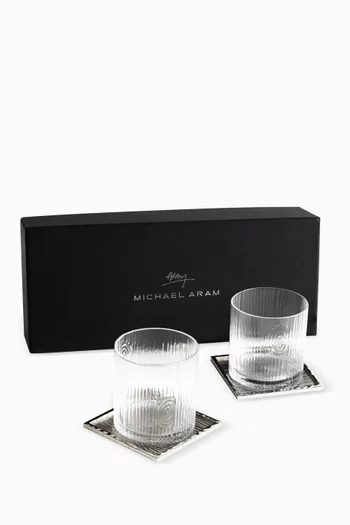 طقم أكواب وقواعد أكواب ايفي آند اوك، قطعتان