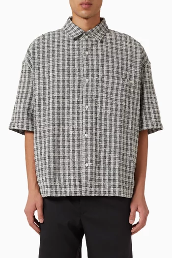 Jacquard Cropped Shirt in Cotton-blend