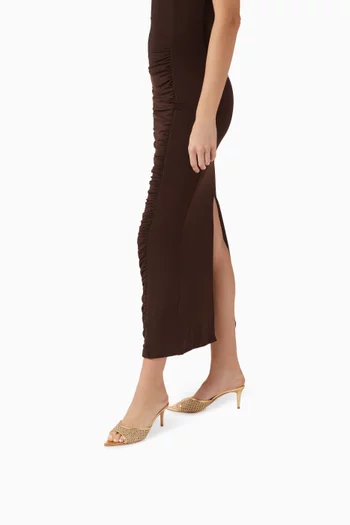 حذاء سيينا مفتوح من الخلف بكعب 70 مم جلد نابا