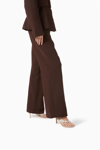 حذاء كورال مفتوح من الخلف بكعب 70 مم جلد