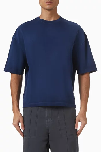 تي شيرت بقصة مربعة قطن وكشمير