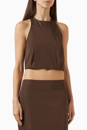 بلوزة كوكون قماش تفتا ورقي