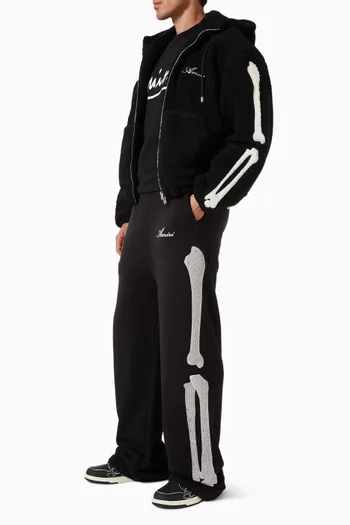 Bones Zip Hoodie in Cotton-fleece