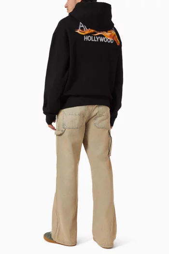 كنزة بغطاء رأس بطبعة حصان وHollywood‏ صوف قطني