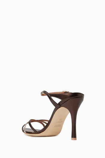 Yuna 90 Sandals in Metallic Nappa Leather