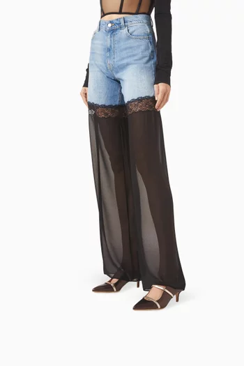 Maureen 45 Mules in Metallic Leather