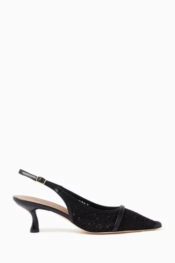 Jama 45 Slingback Pumps in Broderie Mesh