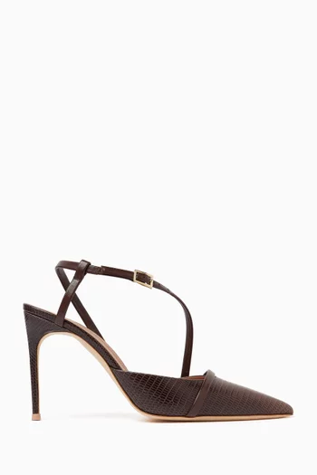 Valeria 90 Pumps in Lizard-embossed Leather