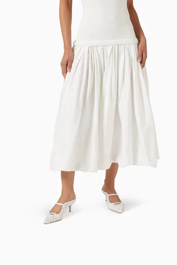 Maureen 45 Mules in Broderie Mesh