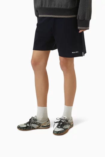 Gymnasium Sneakers in Technical Fabric & Ayers Leather