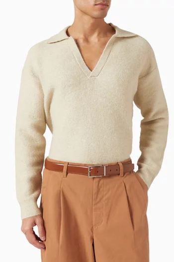 Square Buckle Belt in Leather