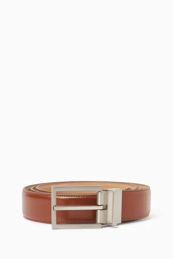 Square Buckle Belt in Leather