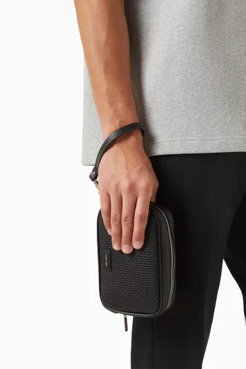 Embossed Woven Zip Pouch