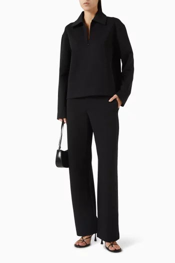 بنطال بقصة ساق مستقيمة مزيج قطن