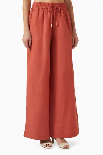 Tropez Wide-leg Pants in Linen Blend