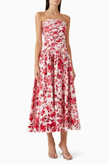 فستان مارغولد متوسط الطول قطن