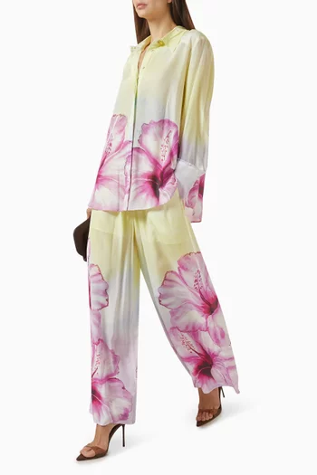Atomic Printed Pants in Silk