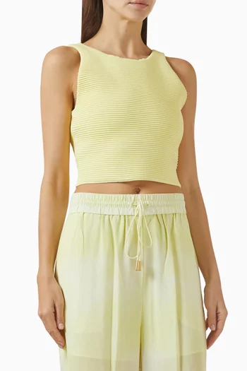 Agave Knit Crop Top in Viscose Blend
