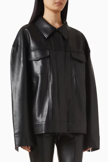 Oversized Jacket in Vegan-leather