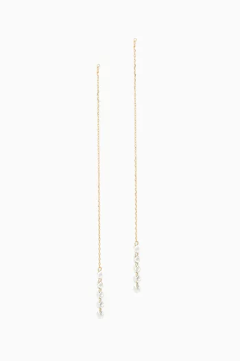 Riviere Diamond Earrings in 18kt Yellow Gold
