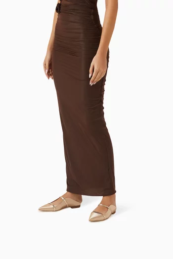 حذاء مورين مفتوح من الخلف جلد وستان