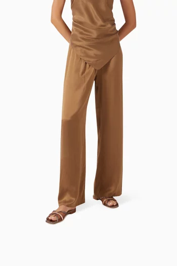 Perla Flat Sandals in Mesh & Metallic Nappa Leather