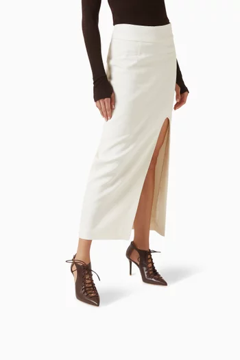 حذاء كلاسيك مونتانا بكعب 85 مم جلد نابا وجلد لامع