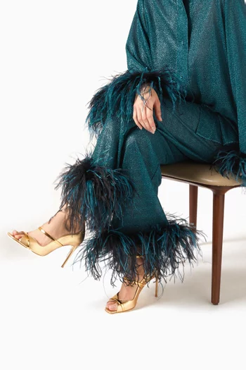 صندل سينثيا بكعب 80 مم جلد لامع