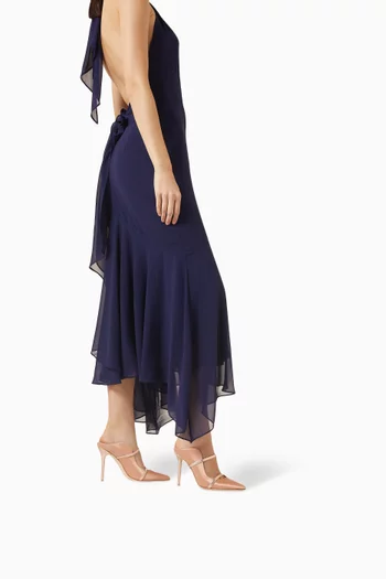 Maureen 100 Mules in Satin & Metallic Nappa