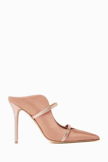 Maureen 100 Mules in Satin & Metallic Nappa