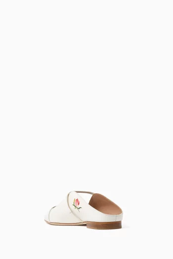 Maureen Floral Flat Slippers in Nappa