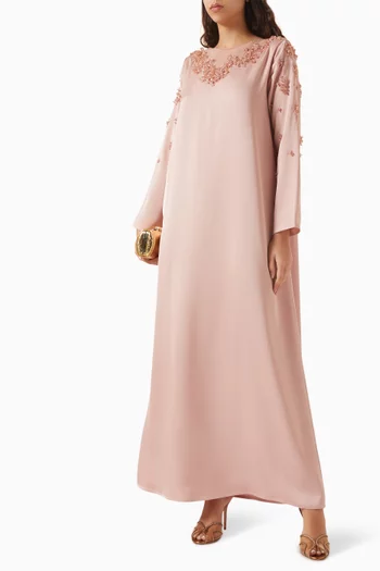Bead-embellished Kaftan in Crepe
