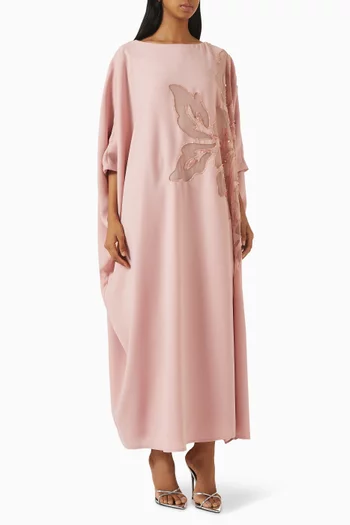 Bead-embellished Kaftan in Crepe