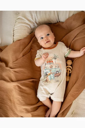 Ivan Camp Scene Romper in Cotton