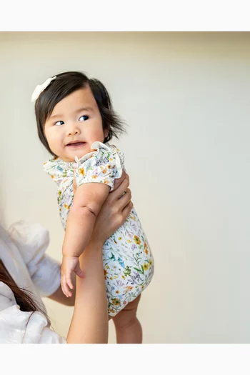 Zara Floral-print Romper in Cotton