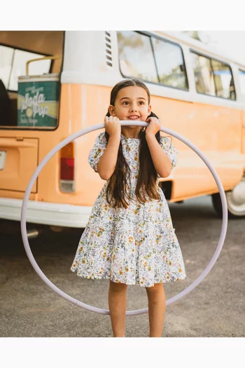 Zara Floral-print Open-back Dress in Cotton