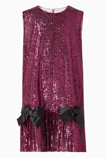 Bow Sequin-embellished Dress