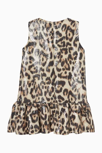 Sequin-embellished Leopard-print Dress in Tulle